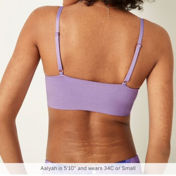 NWOT Vs Pink Loungin Wireless Push up Bra Chalk Voilet Sz XXL - Picture 2 of 7
